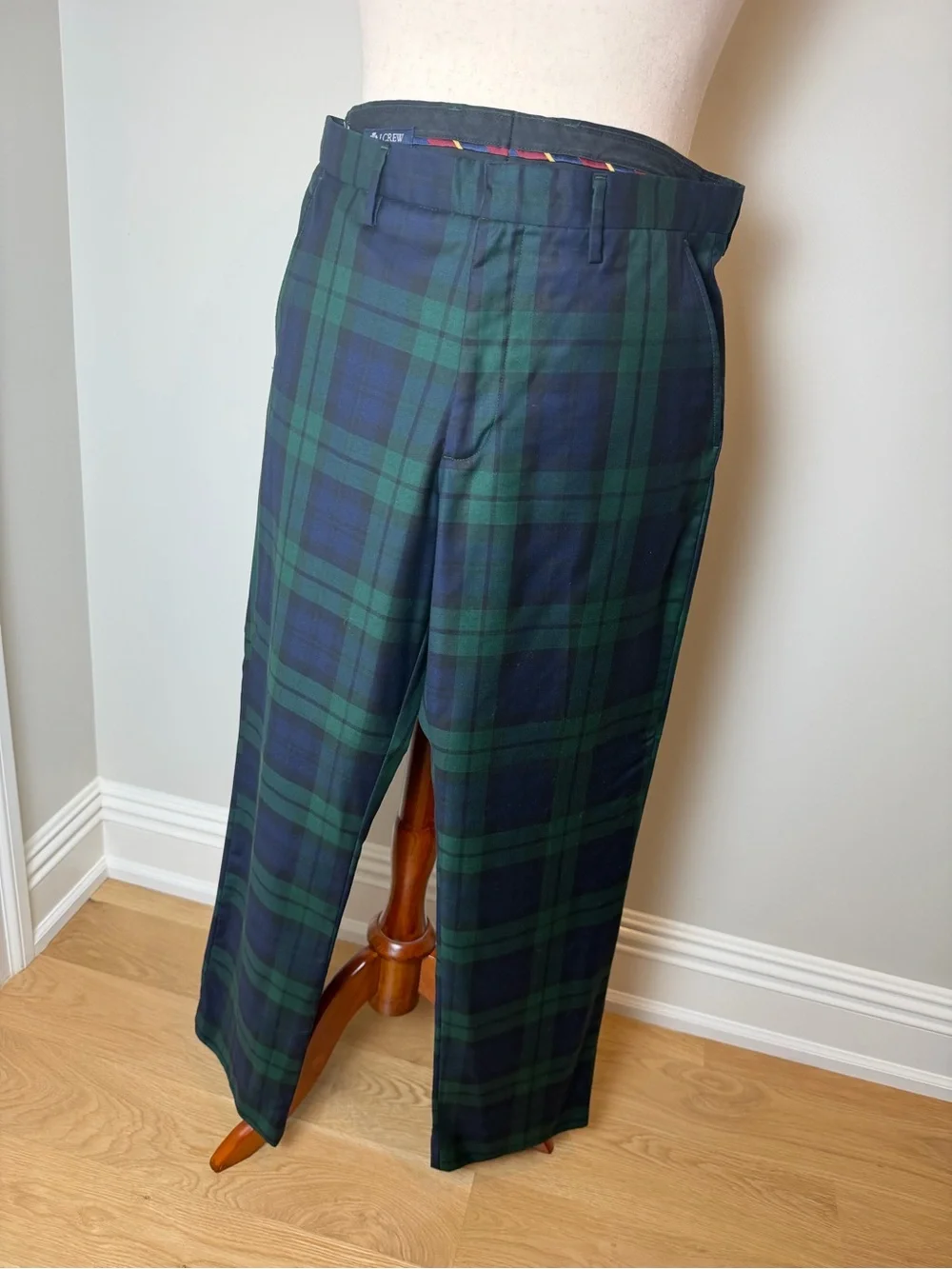 J. Crew Navy and Forest Green Plaid Pants